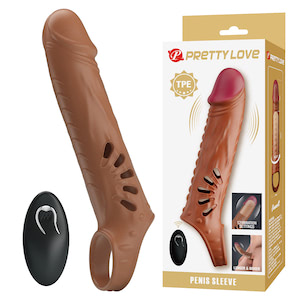 Capa peniana com alça para escroto com 12 modos de vibração e com controle sem fio - PRETTY LOVE