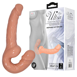 Penetrador strapless com plug vaginal, permite o uso sem cintas,Confeccionado em TPR de textura leve e macia - BAILE