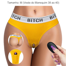 Calcinha com Cápsula Vibratória e Controle Remoto Bitch Vibrating Panties Tamanho M - LOVETOY