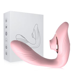 Estimulador clitoriano recarregável com penetrador ponto G, possui 10 modos de vibração, 10 modos de pulsação, com toque macio e aveludado - MANNUO