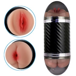 Masturbado Masculino Lanterna Cyberskin, em formato de vagina e ânus - VIPMIX