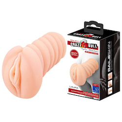 Masturbador em formato vagina realística, sua extremidade vazada permite a penetração por pênis de qualquer tamanho e também facilitando a limpeza - CRAZY BULL