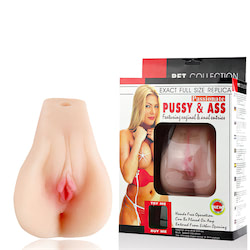 Masturbador vagina e ânus, lábios bem demarcados e rosado canal interno apertado, acompanha cápsula vibratória - BAILE