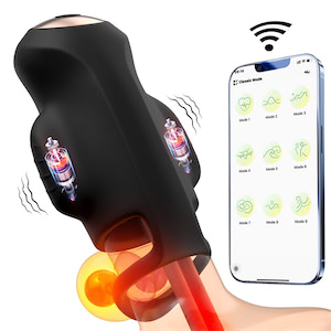 Estimulador de Pênis com anel,com 10 Modos de Vibração e com Controle Remoto via APP - VIPMIX