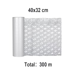 Plástico 300m - 40x32 cm - Ar Colmeia Bolha Bobina Rolo Encher Almofada - G - VIPMIX