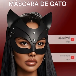 Máscara de Gatinha em Couro Sintético com Ajuste Regulável - YOUVIBE