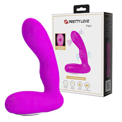 Vibrador clitoriano penetravel recarregável,com detalhe na parte superior com 12 movimento de vai e vem diferentes e estimulação contem 12 vibrações - PRETTY LOVE