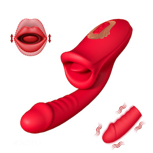 Boca Sensual, vibrador 3 em 1 com boca e formato peniano,10 modos de mordida, vibração na Língua e vibração no estimulador - YOUVIBE