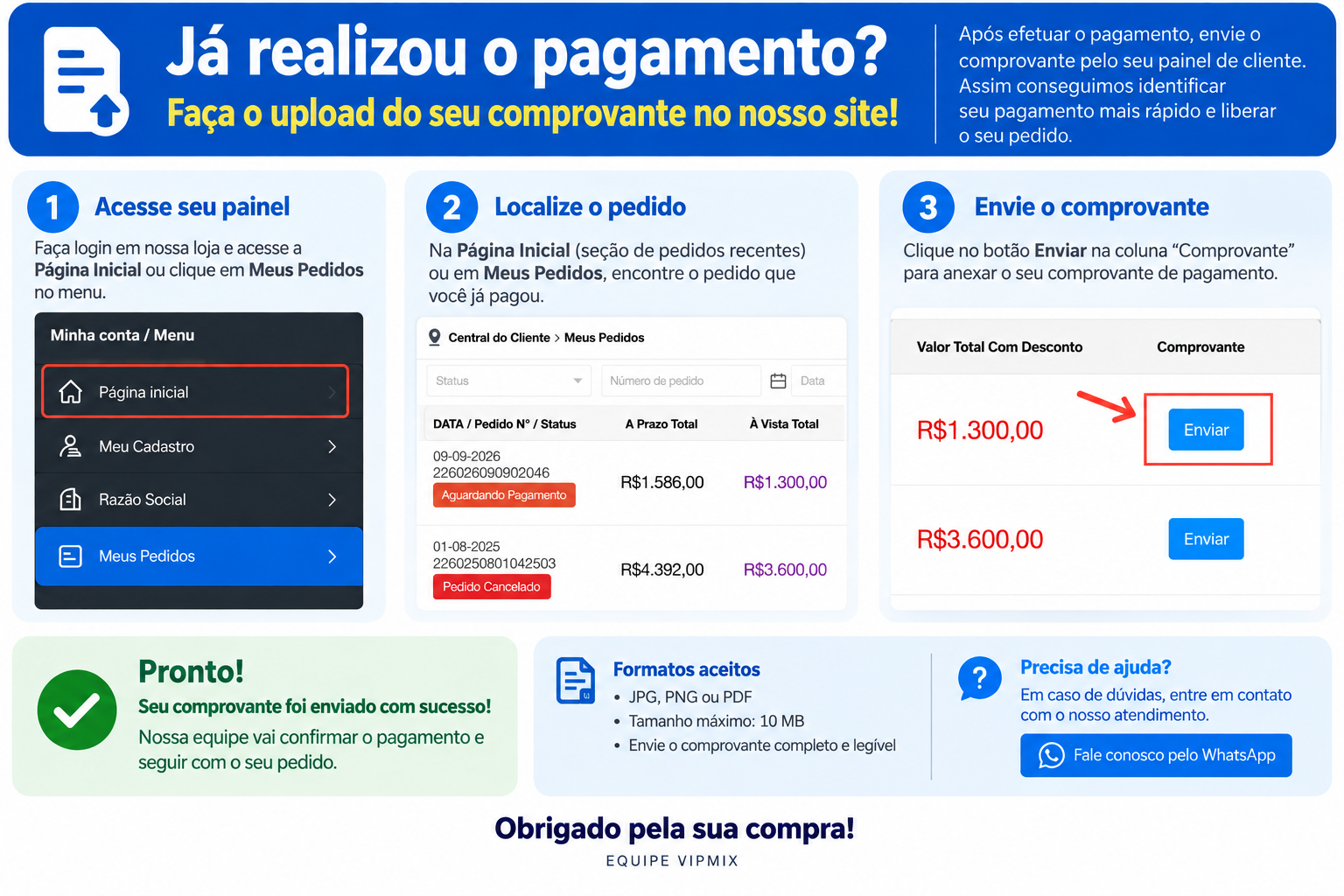 enviar o comprovante