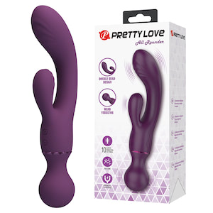 Vibrador com dupla estimulação com 10 modos de vibração - ALL ROUNDER - PRETTY LOVE