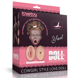 Boneca do amor inflável realista com posição de vaqueira suporta até 113 kgs -Cowgirl Style Love Doll - LOVETOY