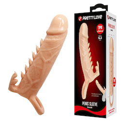 Capa peniana com alça para escroto com estimulador clitoriano em formato de coelho - PRETTY LOVE