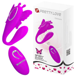 Vibrador de Luxo em formato de borboleta para Casais com 12 modos de vibração e com controle remoto - PRETTY LOVE