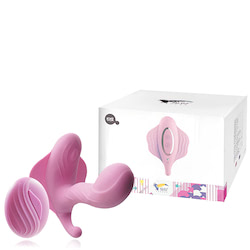 Estimulador clitoriano recarregável com mini pênis penetrável e com controle remoto - DIBE