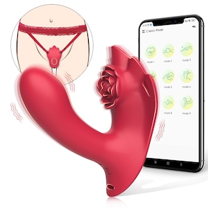 Vibrador com Estimulador Clitoriano com Controle por Aplicativo - MANNUO