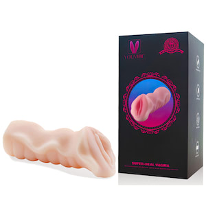 Masturbador formato vagina com lábios pequenos e túnel de penetração texturizado - YOUVIBE