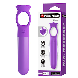 Mini vibrador Recarregável com 10 modos de vibração  - Gianna - PRETTY LOVE