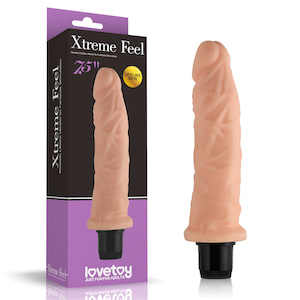 Pênis realístico com veias massageadoras e base, vibrador de multivelocidade - LOVETOY