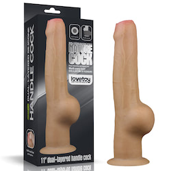 Pênis com Base 27,8x4,3 cm - Dual Layered Handle Cock - LOVETOY