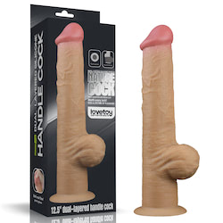 Pênis com Base 32,8x5,5 cm - Dual Layered Handle Cock - LOVETOY