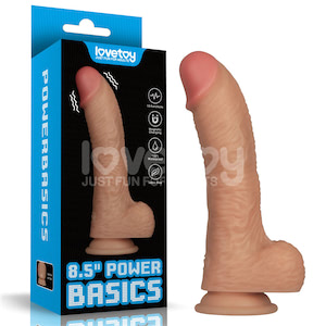 Pênis Realístico 22x4,5 cm Recarregável com 10 Modos de Vibração - 8,5'' Vibrating Power Basics Cock - LOVETOY
