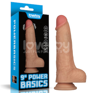 Pênis Realístico 23x5 cm Recarregável com 10 Modos de Vibração - 9'' Vibrating Power Basics Cock - LOVETOY