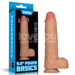 Pênis Realístico 23,6x5,1 cm Recarregável com 10 Modos de Vibração - 9'' Vibrating Power Basics Cock - LOVETOY
