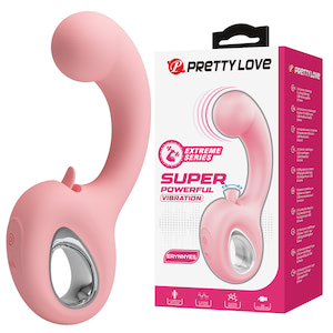 Estimulador clitoriano recarregável com penetrador Ponto G - PRETTY LOVE