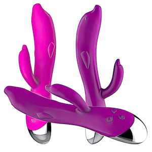 Vibrador De Ponto G em Formato De Golfinho Com 6 Modos De Vibração E Estimulador Clitoriano - XXOO