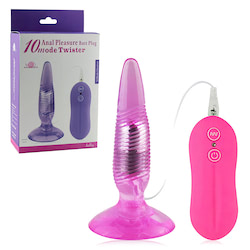 Plug anal feito em jelly, possui ventosa de fixação e controle de 10 velocidades - APHRODISIA