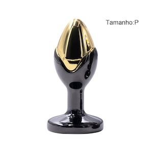 Plug Anal Bicolor de Luxo e Alta Tecnologia com Pedra Acrílica - Tamanho P - VIPMIX