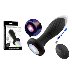 Plug Anal em Silicone com LED,com 10 Modos de Vibração e movimetos de vai e vem,e Controle Remoto sem Fio - VIPMIX