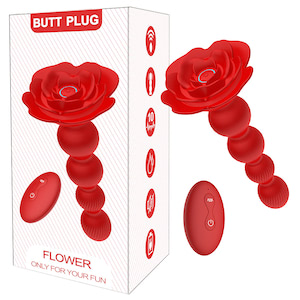 Plug Anal Escalonado em Silicone com 10 Modos de Vibração e Rotação,e Controle Remoto sem Fio - VIPMIX