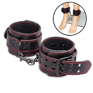 Tornozeleira com Corrente e Fivelas - Bondage Fetish Pleasure Ankle cuffs - YOUVIBE