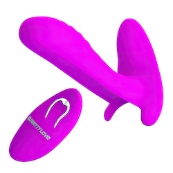 Vibrador com estimulador clitoriano  recarregável com penetrador com 12 modos de vibração - PRETTY LOVE
